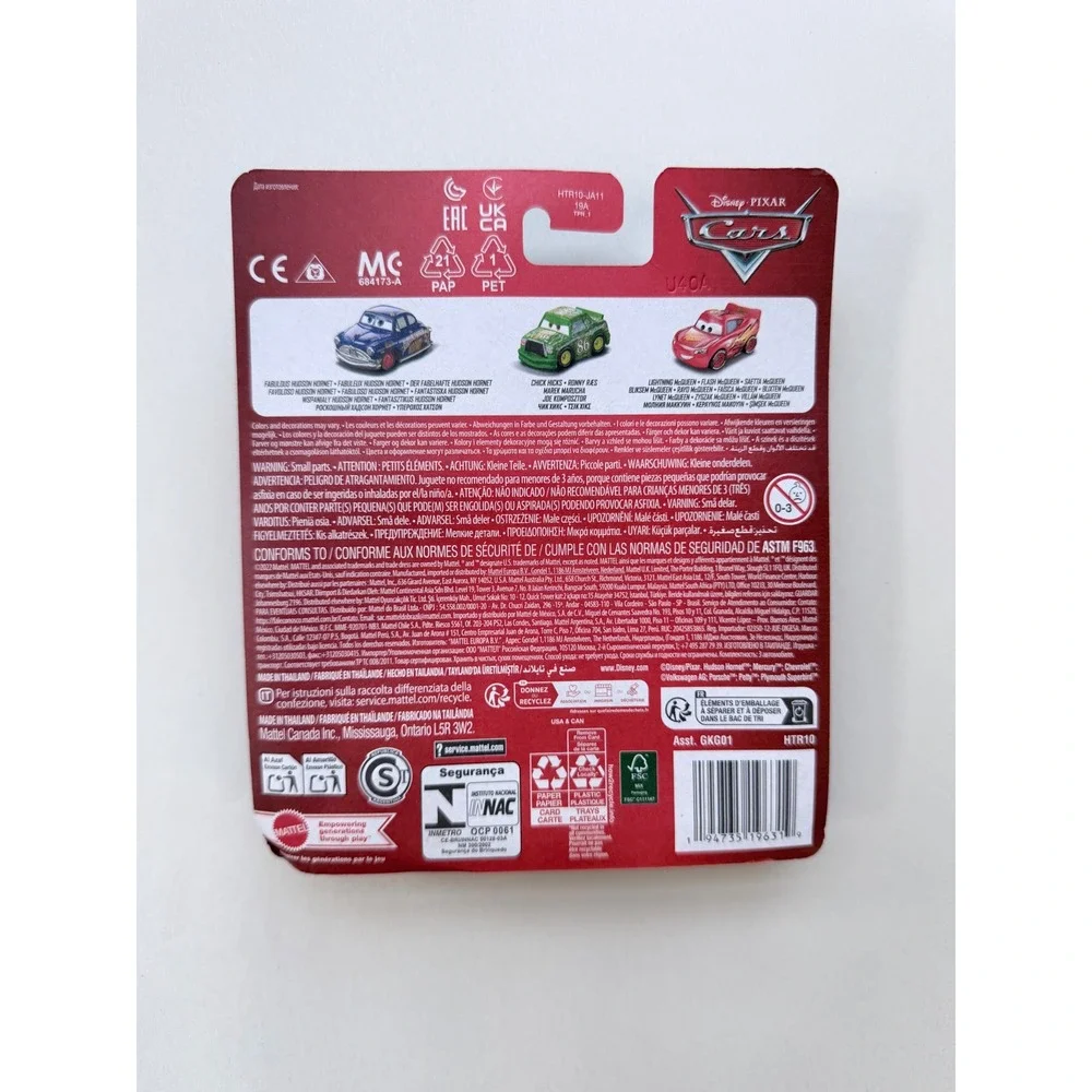 Disney Pixar Cars Mini Racers Lightning McQueen Chick Hicks Hudson Hornet 3-Pack